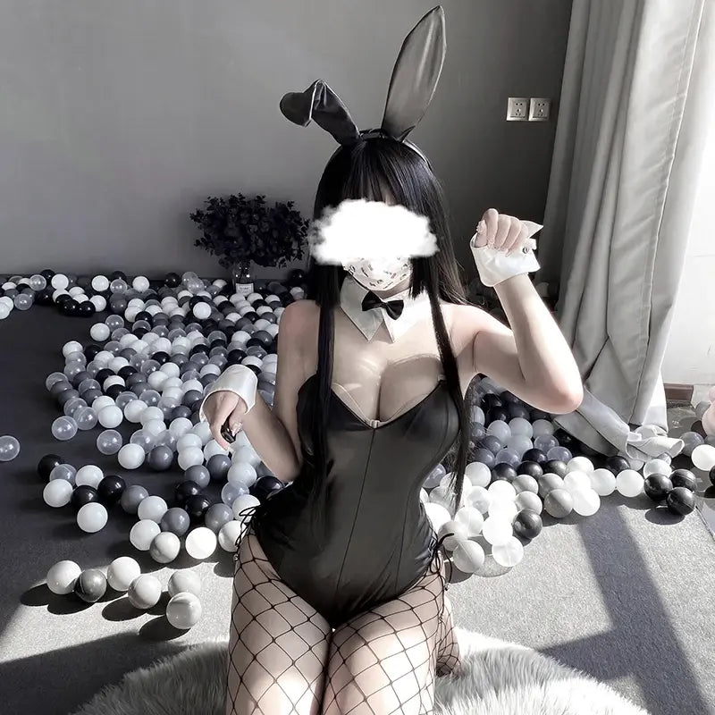 Bunny Girl Sexy Lingerie Anime Cosplay costume Rabbit Bodysuit Erotic Outfit Wrapped Chest Sweet Gift For Girlfriend For Woman