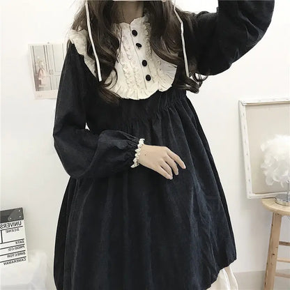 Japanese Style Autumn High Waist Dresses