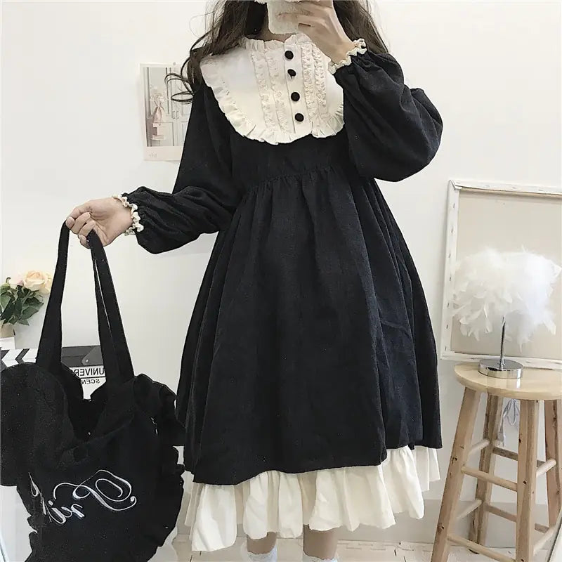 Japanese Style Autumn High Waist Dresses