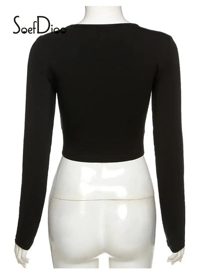 Asymmetric Collar Crop Top