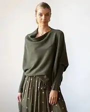 Off Shoulder Draped Jumper