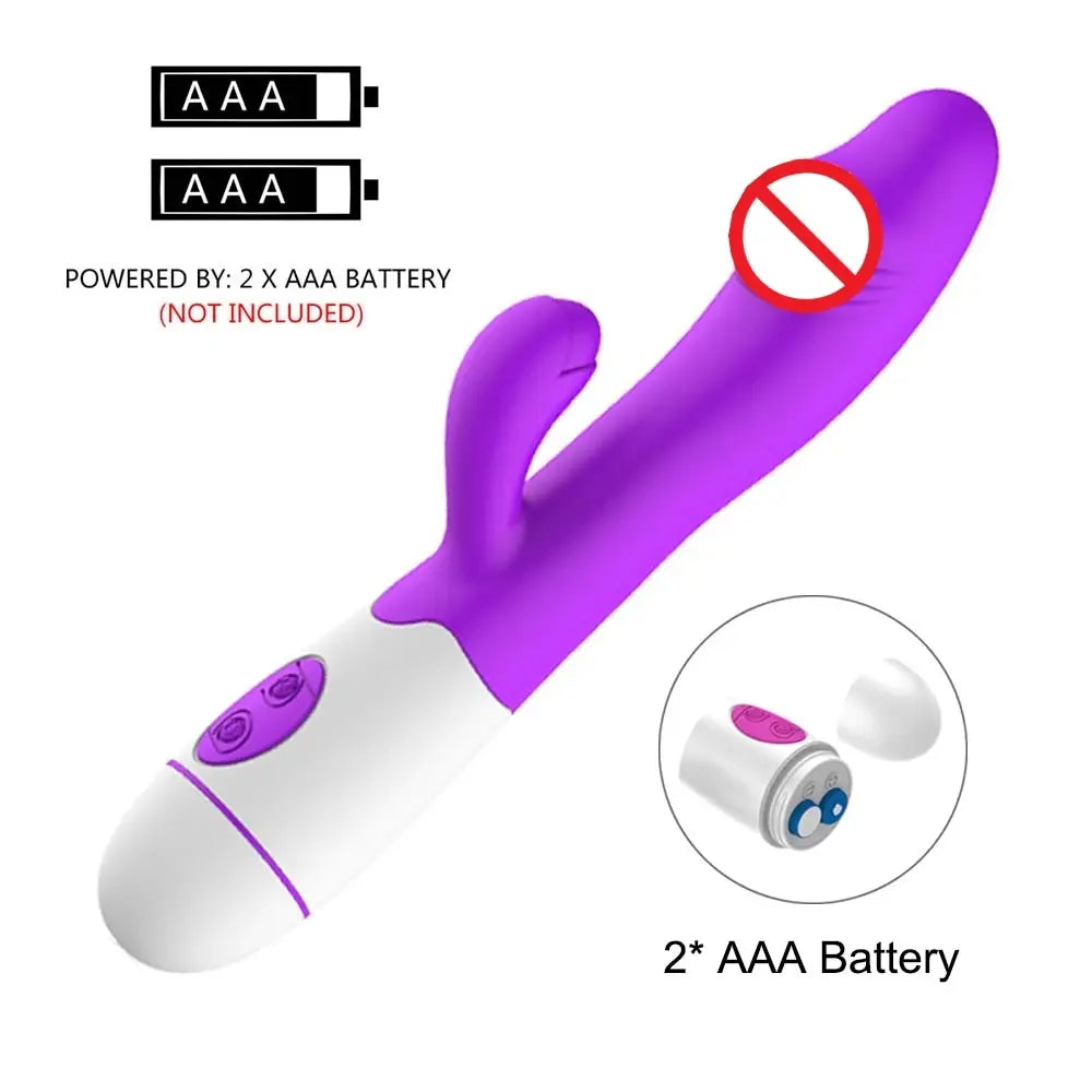 30 Speed Rechargeable Handheld Silicone Adult Clit Clitoral Clitoris Sex Toy G Spot Dual Motor Rabbit Vibrator for Women Female