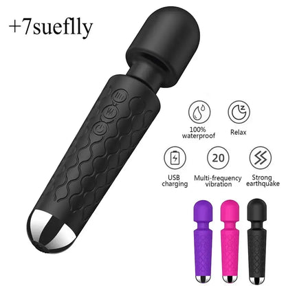 20 Modes Strong Vibration Mini Vibrator Magic Stick USB Charging  Massager Clitoris G-Spot Vibrators Sex Toy For Women Adults 18