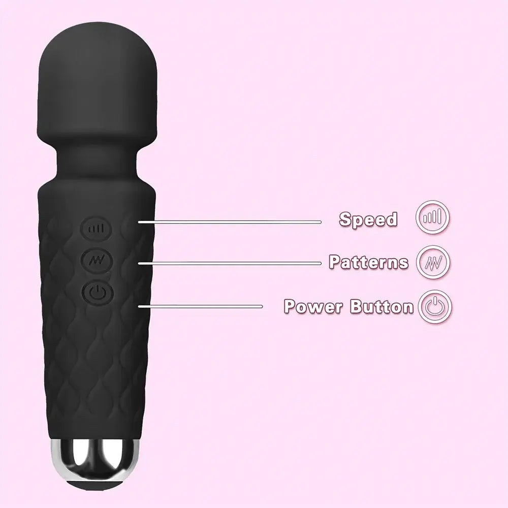 20 Pulsating Patterns and 8 Fierce Speeds Rechargeable Silicone Vibrator Sex Toy Wand Massager Clitoris Stimulator Vibrators