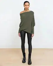 Off Shoulder Draped Jumper