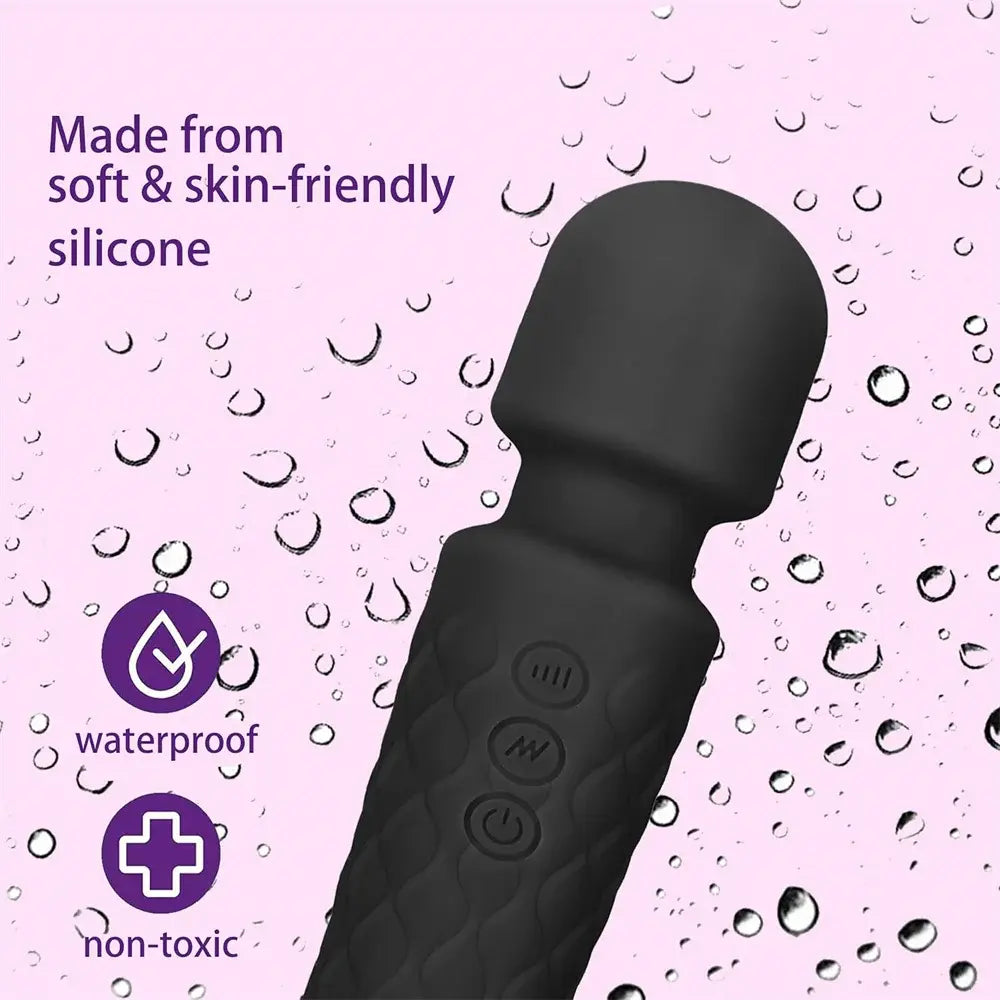 20 Pulsating Patterns and 8 Fierce Speeds Rechargeable Silicone Vibrator Sex Toy Wand Massager Clitoris Stimulator Vibrators