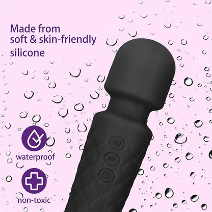 20 Pulsating Patterns and 8 Fierce Speeds Rechargeable Silicone Vibrator Sex Toy Wand Massager Clitoris Stimulator Vibrators