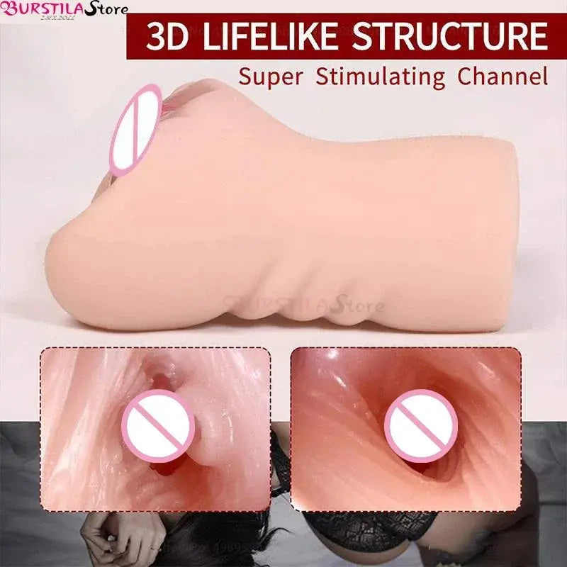 Mini Milk Bottle Sex Toy for Men Masturbator Pocket Pussy Real Vagina Male Masturbation Toys Sexual Tool Exerciser for Adult XXX