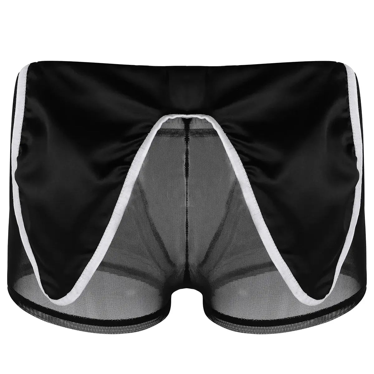 Men's Waiter Cosplay Lingerie Sexy Tuxedo Costume Role Play Uniform See Through Boxers Shorts with Bunny Ears Headband Collar